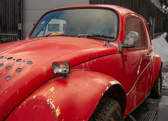 Riemukuplan profiili viistottain edestä.